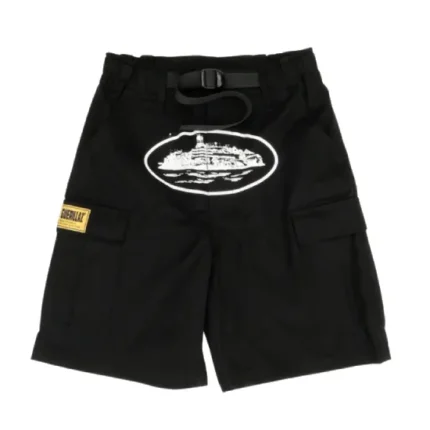 Corteiz Alcatraz Cargo Shorts Black