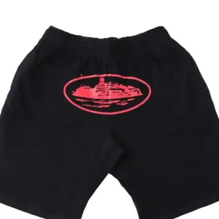 Corteiz Alcatraz Shorts Black Red 1