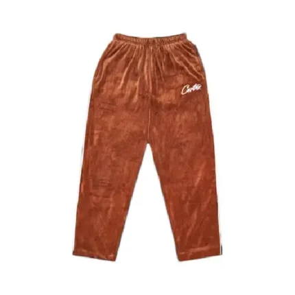 Corteiz Allstarz VVS Velour Sweatpants Brown 2