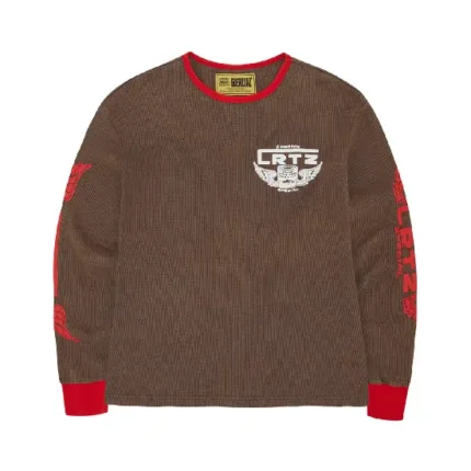 Corteiz Gasolina Waffle Sweatshirt Brown 1