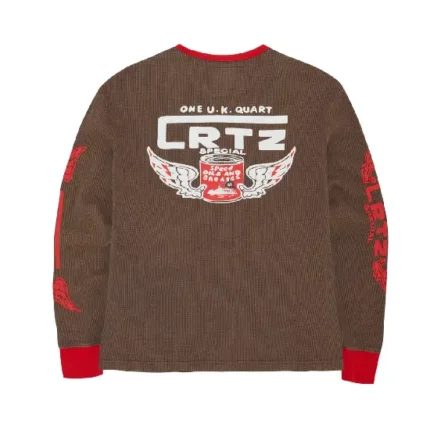 Corteiz Gasolina Waffle Sweatshirt Brown 2