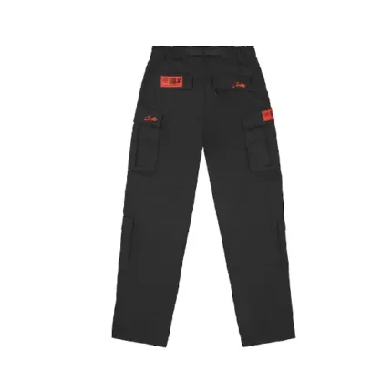 Corteiz Guerillaz Cargos Black Red 1