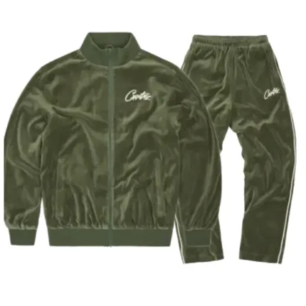 Corteiz VVS Green Velvet Tracksuit 4